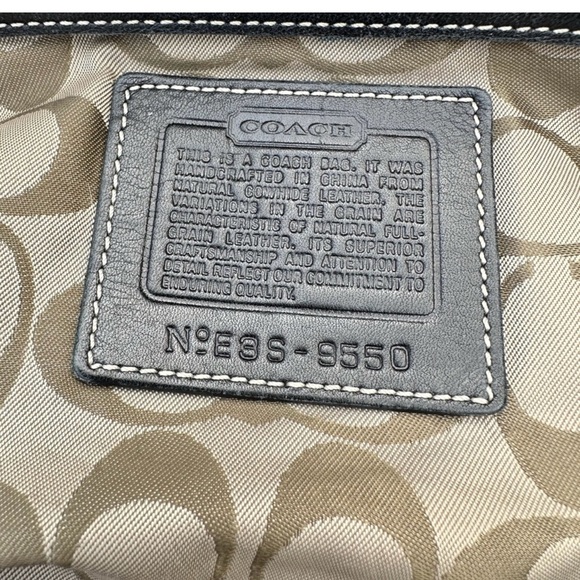 Coach Vintage Leather Hampton Soho Handbag Black with White Stitching - Picture 8 of 12